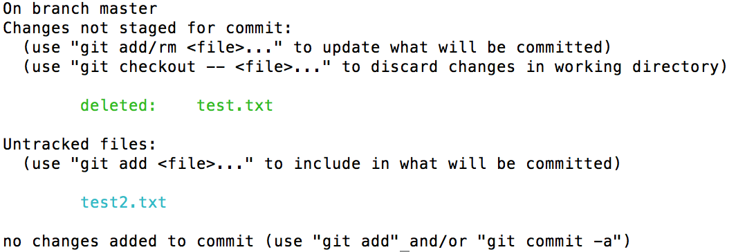 Git status after 'mv'